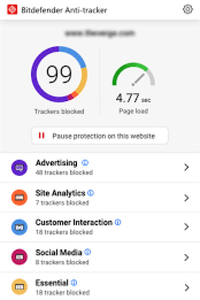 Bitdefender anti-tracker feature