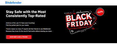 Bitdefender Black Friday landing page