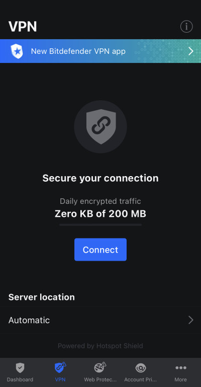 Bitdefender VPN on iOS