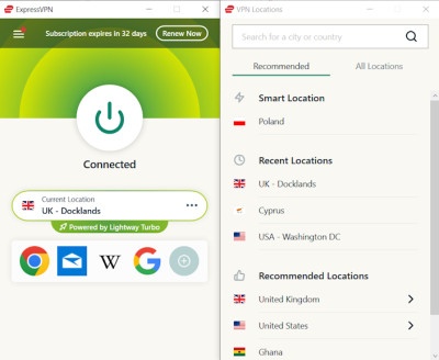 ExpressVPN desktop application