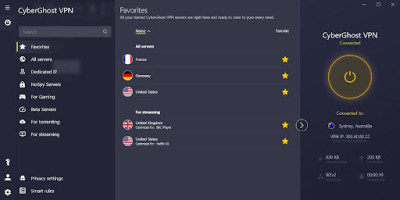 CyberGhost has many servers unblock Bybit