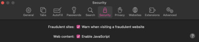 Disabling JavaScript
