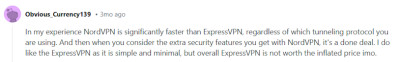 Reddit user opinion on express vpn