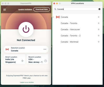 ExpressVPN in Canada