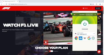 ExpressVPN unlocked F1 TV Pro