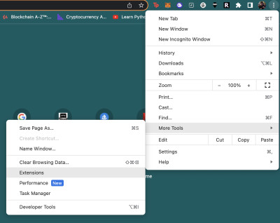 Google Chrome extension settings