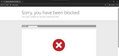 Hard Rock Bet website geo-restricted error message