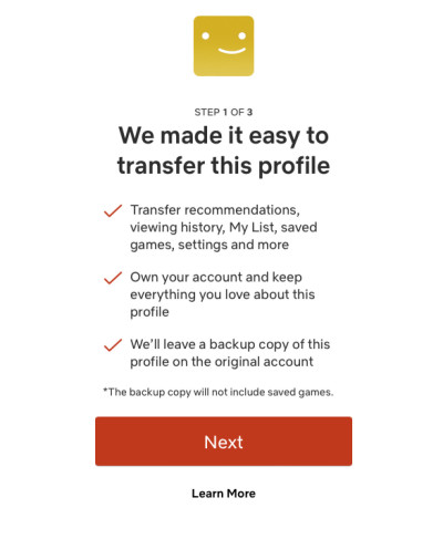 How to transfer Netflix profiles