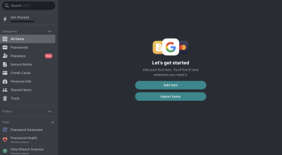 NordPass items import options