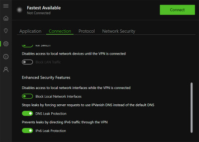 IPVanish DNS leak prottection