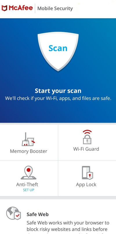McAfee mobile security for Chromebook