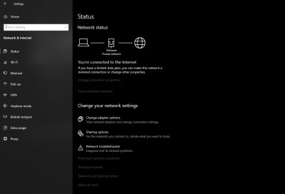 Network setting on Windows PC