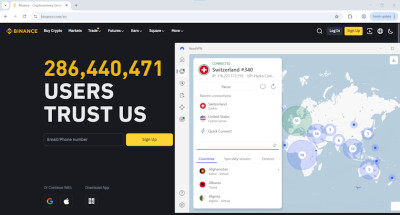 Trade on Binance with NordVPN