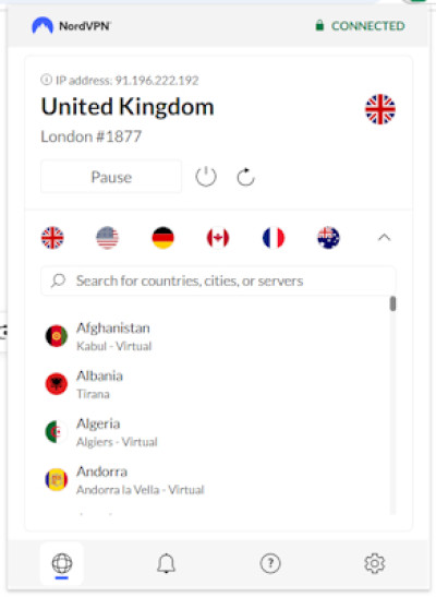 NordVPN Chrome extension