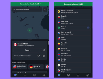 Connect to a server on NordVPN iOS