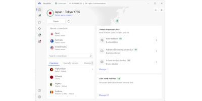 VPN connected to Japan