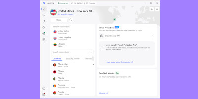 NordVPN connected to US server