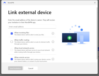 NordVPN Meshnet link device