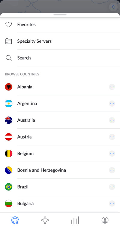 NordVPN on iOS
