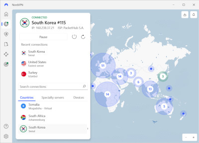 Nordvpn's South Korean servers