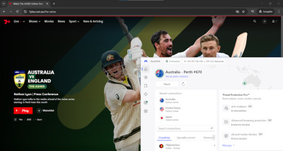 NordVPN unblocks the Ashes on 7Plus
