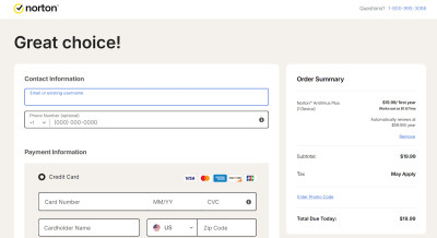 Norton Black Friday checkout