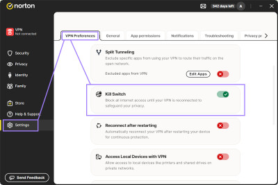 Norton VPN kill switch