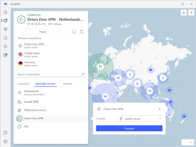NordVPN onion over VPN servers
