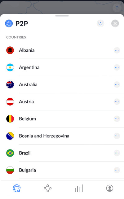 p2p servers on NordVPN