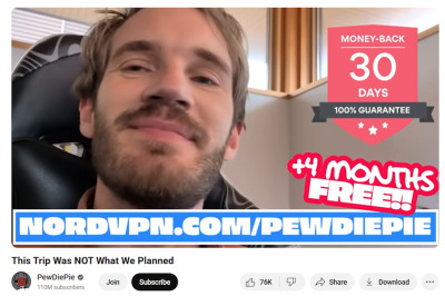 PewDiePie NordVPN promotion