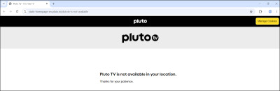 Pluto TV geo-restriction message