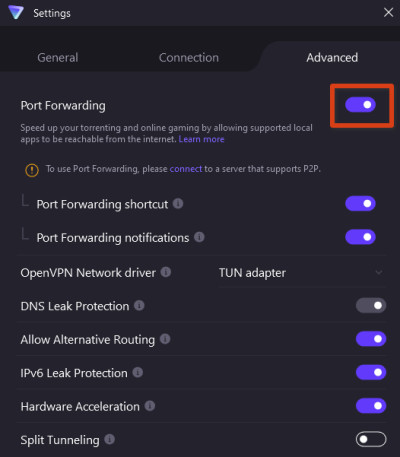 Using protonvpn for port forwarding