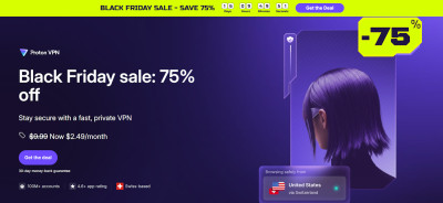 Proton VPN Black Friday landing page