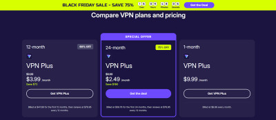Proton VPN Black Friday landing plans