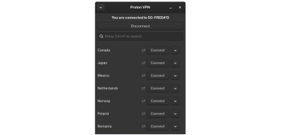 Proton VPN Linux GUI app