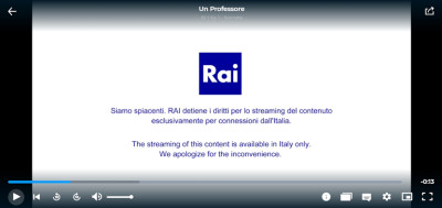 Rai TV geo-restriction error message