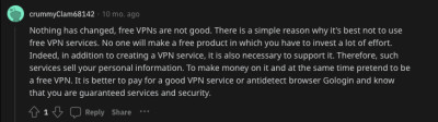 Reddit user opinion on free vpn