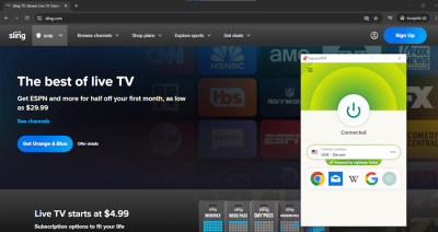 Sling TV unblocked with ExpressVPN