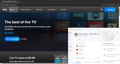 Sling TV unblocked with NordVPN