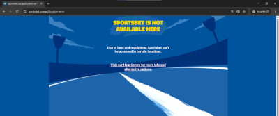 Sportsbet unavailable outside of Australia