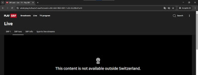 SRF zwei error message