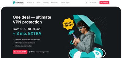 Surfshark Black Friday landing page