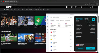 ESPN blackout bypassing with Surfshark