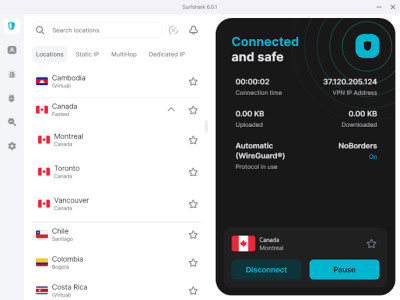 Surfshark Canadian servers