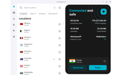 Surfshark connected to India