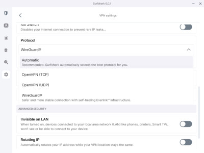 Surfshark protocols