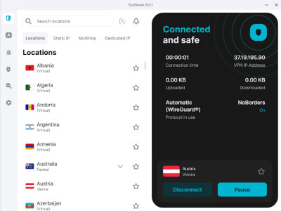 Surfshark interface