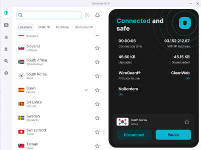 Surfshark South Korea servers