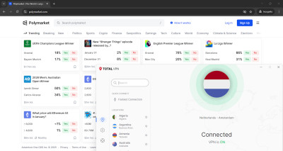 Total VPN accessed Polymarket
