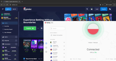 Total VPN unblocked Rainbet